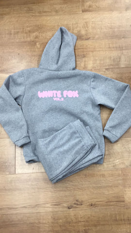 Grey Kids White Fox Tracksuit