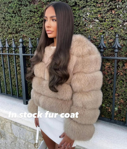 Cream Faux Fur Puffer Coat