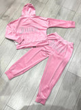 BABY PINK JUICY PRINT VELOUR TRACKSUIT