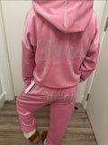BABY PINK JUICY PRINT VELOUR TRACKSUIT