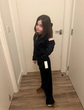 WIDE LEG BLACK KIDS STUDDED JUICY PRINT VELOUR TRACKSUIT