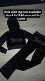 WIDE LEG BLACK KIDS STUDDED JUICY PRINT VELOUR TRACKSUIT