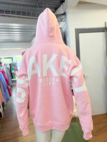 Pink Oversized Bold Graphic Hoodie