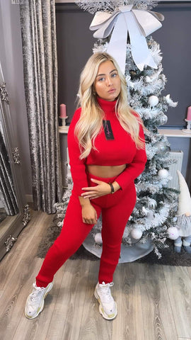 Roll Neck Knitted Ribbed Co-ord