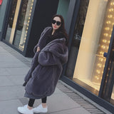 Faux Fur Oversized Overcoat Grey Pre Order 15 days Delivery