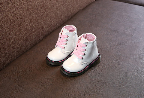 White Lace Up Docs