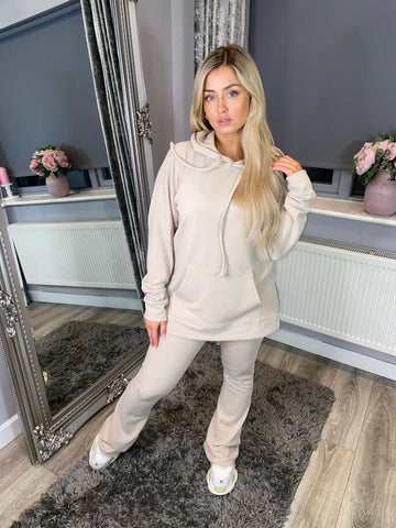 Ribbed Hooded Top & Flared Trouser Co-ord